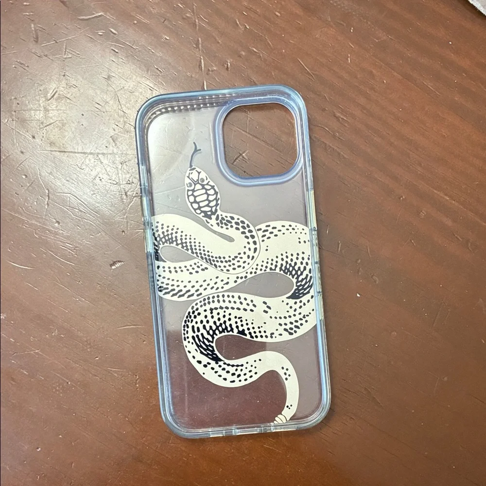 Clear iPhone Case with‎ Gold Snake Graphic